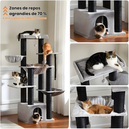 Arbre à chat XXL multi-niveaux robuste et majestueux pour grands félins – MajesticTower™