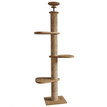 Grand arbre à chats design en bois XXL fixation sol-plafond — SkyClimb™