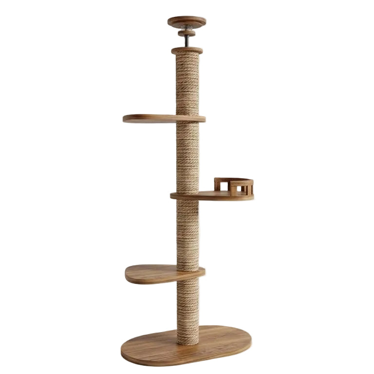 Grand arbre à chats design en bois XXL fixation sol-plafond — SkyClimb™