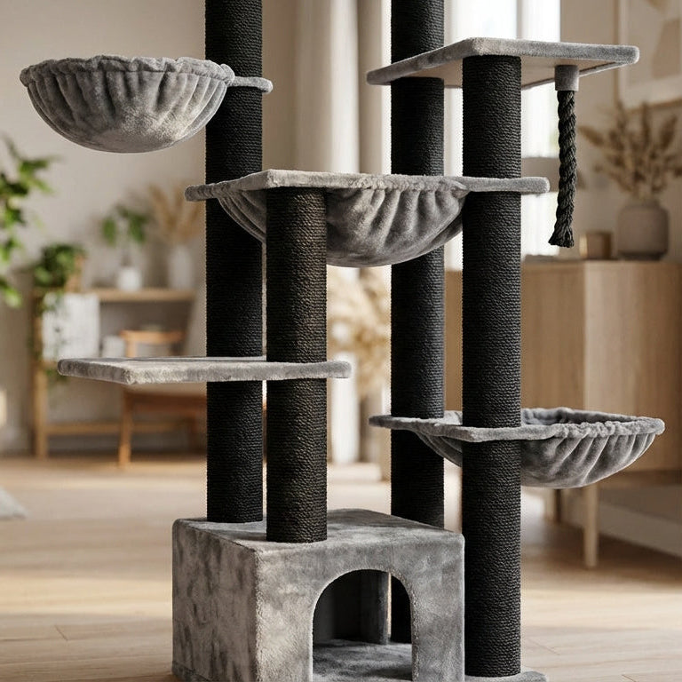 Arbre à chat XXL multi-niveaux robuste et majestueux pour grands félins – MajesticTower™