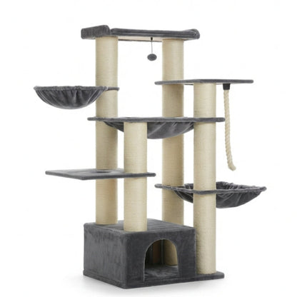 Arbre à chat XXL multi-niveaux robuste et majestueux pour grands félins – MajesticTower™